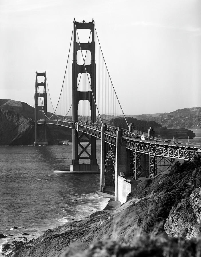 Golden Gate Bridge - Circa 1984 Photograph by War Is Hell Store