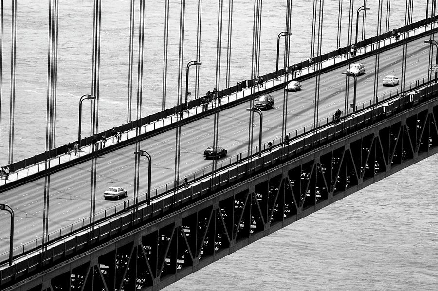 Golden Gate Bridge Closeup BW Photograph by Sean Hannon