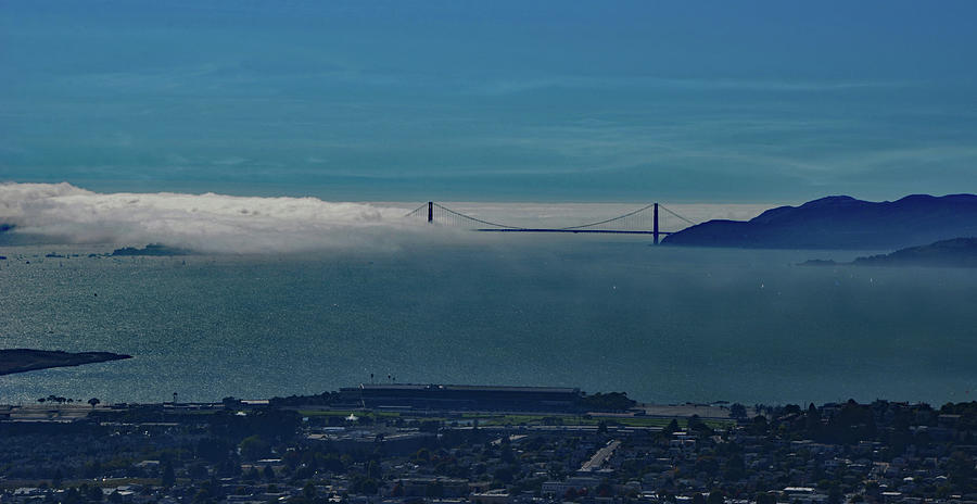 Golden Gate Bridge Enveloped in Clouds and Fog Photograph by Marilyn MacCrakin