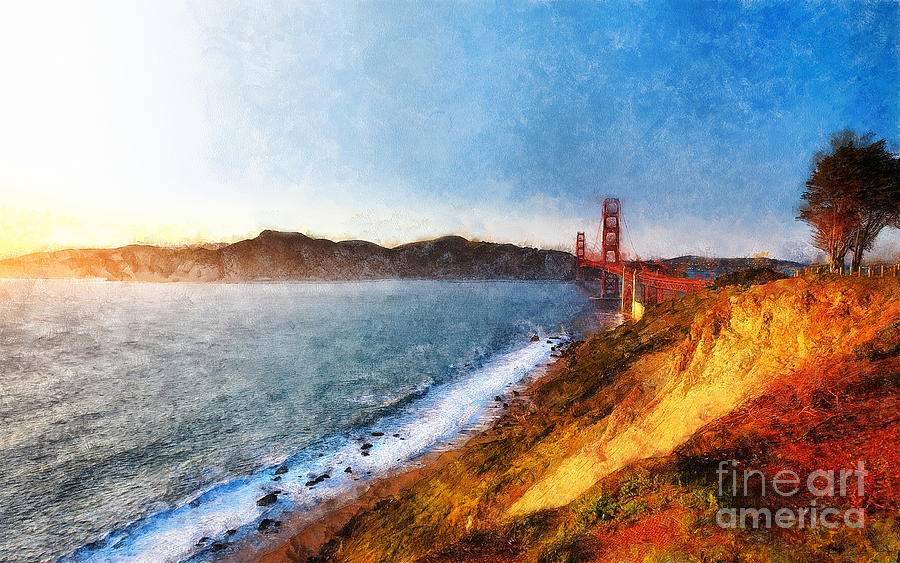 Golden Gate Bridge. Golden Gate National Recreation Area Digital Art by Jerzy Czyz