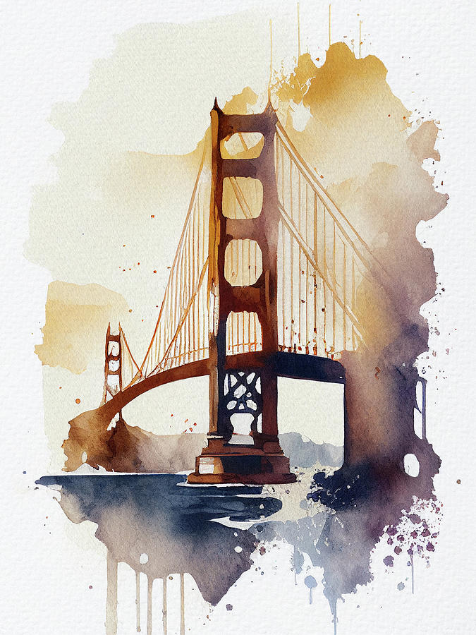 San Francisco Painting - Golden Gate Bridge II by Naxart Studio