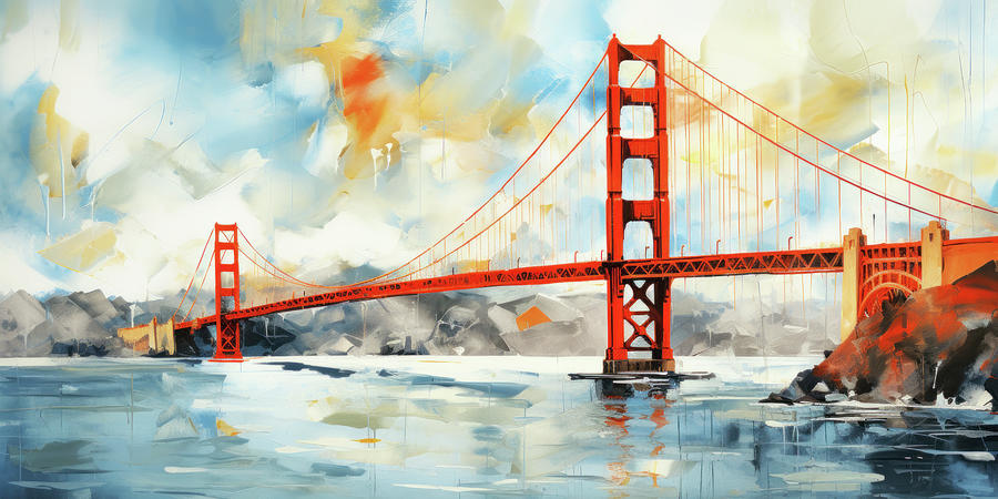 Golden Gate Bridge Digital Art by Imagine ART