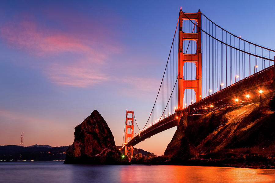 Architecture Photograph - Golden Gate Bridge by Radek Hofman