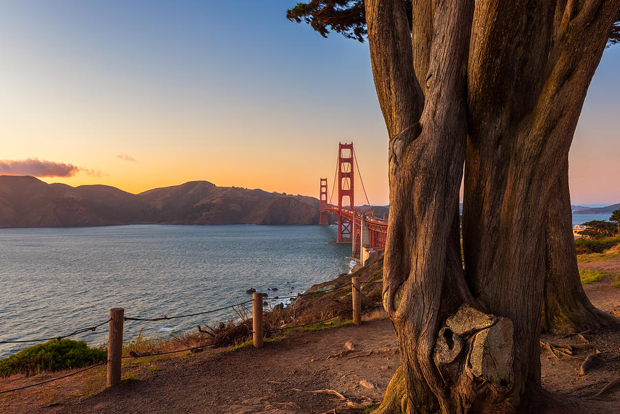 Golden Gate Bridge San Francisco at Sunset Photograph by © Allard Schager
