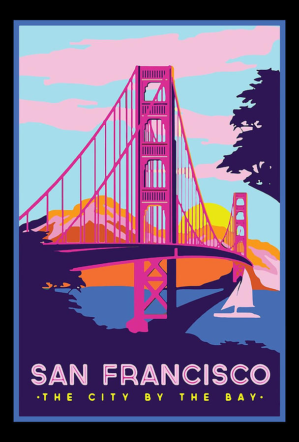 Golden Gate Bridge SF Digital Art by Andryana Dian