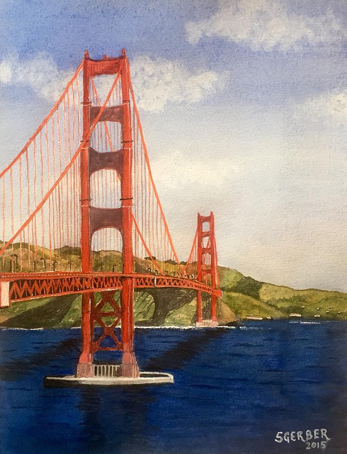 Golden Gate Bridge  Painting by Sharon Gerber