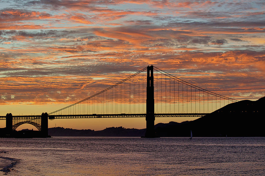 Golden Gate Bridge Silhouttte at Sunset Photograph by Matthew DeGrushe