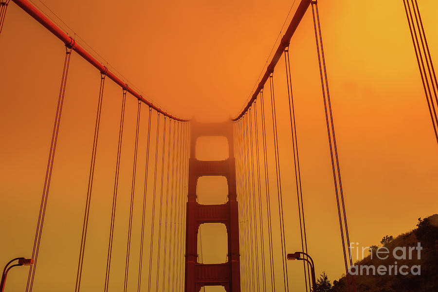 Golden Gate Bridge smoky sky Photograph by Benny Marty