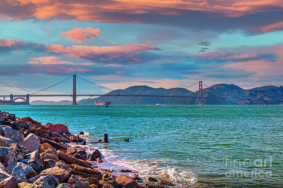 Golden Gate Bridge Sunset Photograph