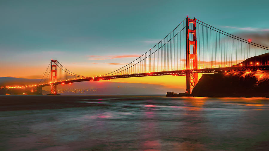 Golden Gate Bridge Sunset Photograph by Hoa Pham - Fine Art America