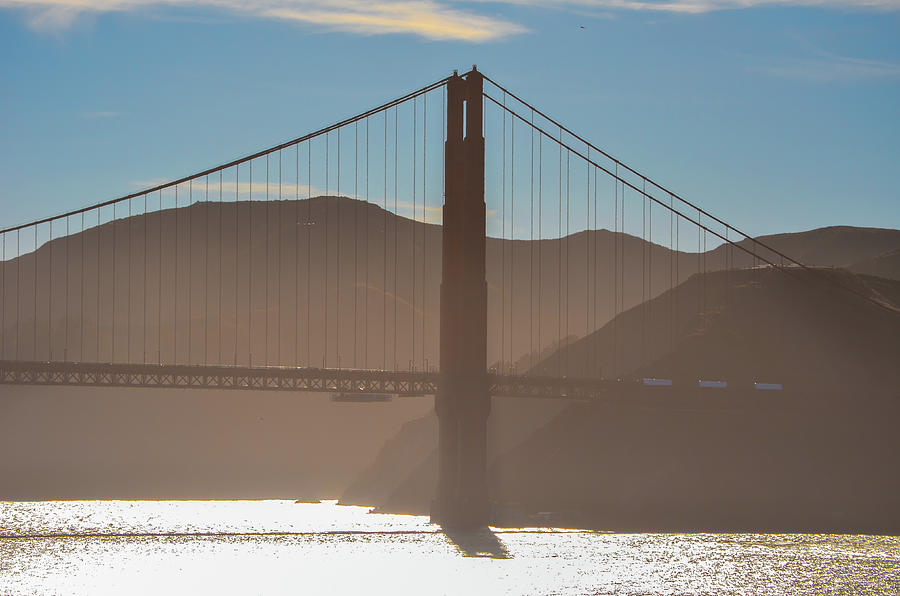 Golden Gate Bridge Tower Silhouette San Francisco Photograph by Shawn OBrien