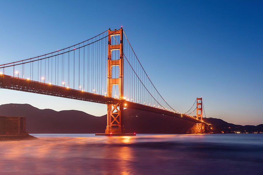 Golden Gate Bridge Twilight San Francisco California Photograph by Mlenny
