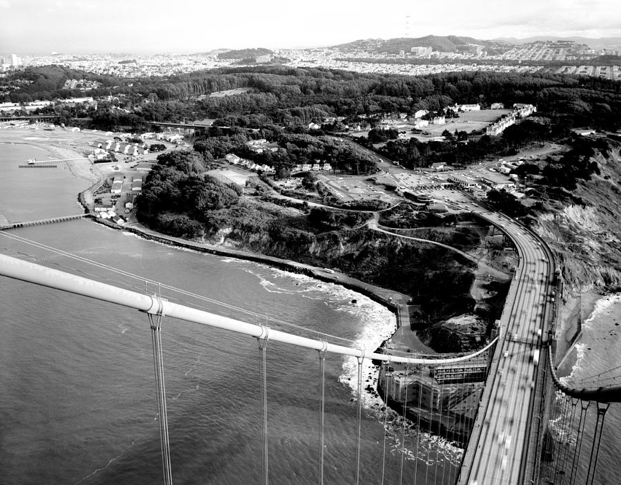Golden Gate Bridge - View From Top Of South Tower - 1984 Photograph by War Is Hell Store