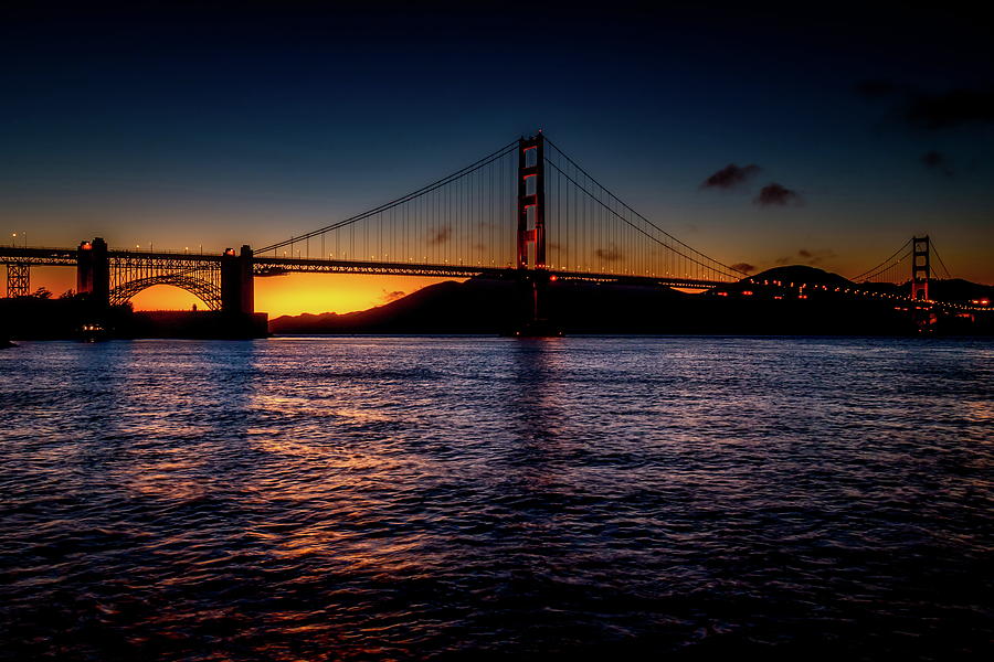 Golden Gate Evening Glow Photograph by Harold Rau