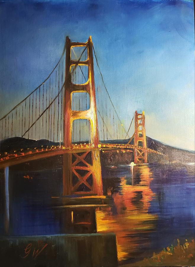 Sf Bridge Painting - Golden Gate  by Gladys Waters