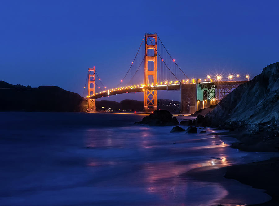 Golden Gate Glow Photograph by Linda Villers