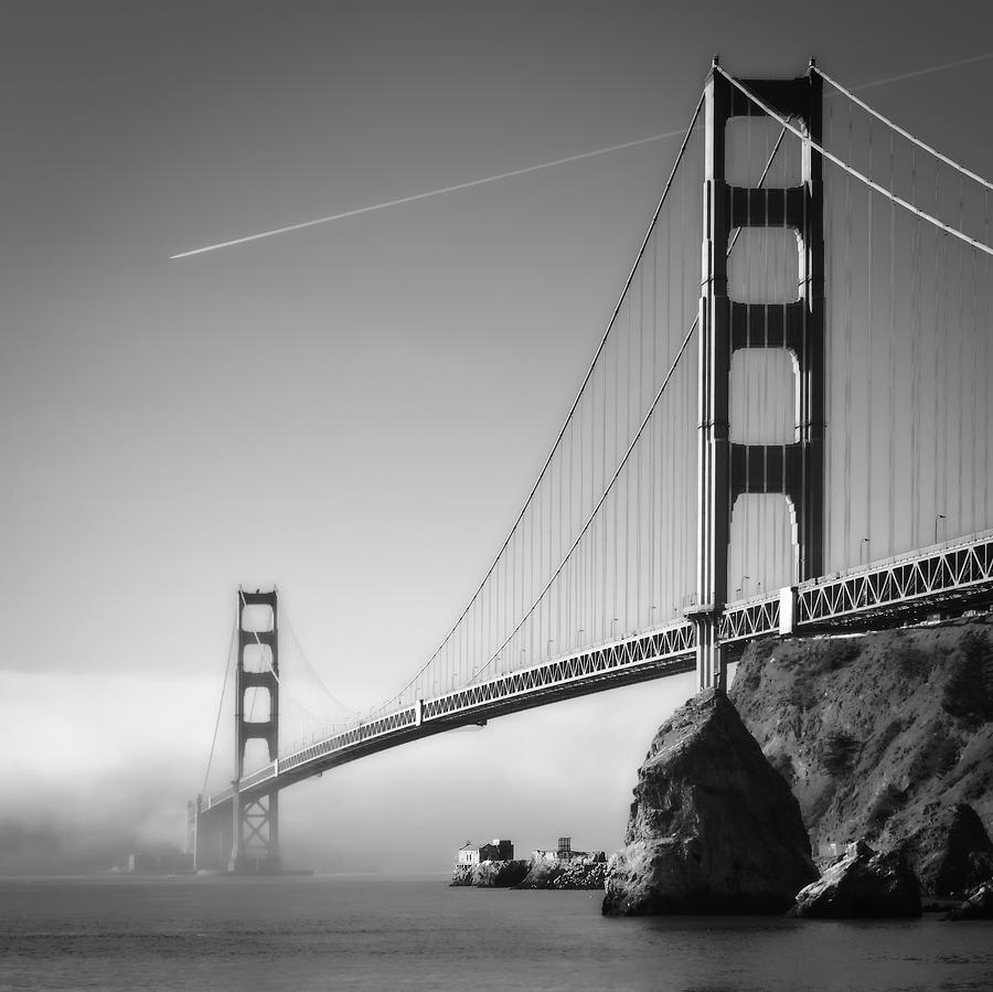 Golden Gate in the morning fog Photograph by Eduard Moldoveanu