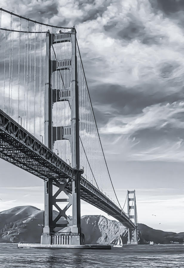 Golden Gate Bridge Monochrome Photograph by Terry Walsh