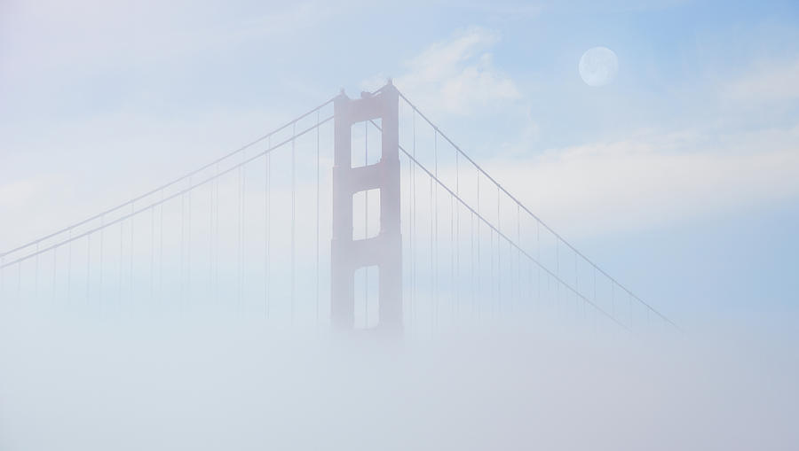 Golden Gate Moon Photograph by Darren White