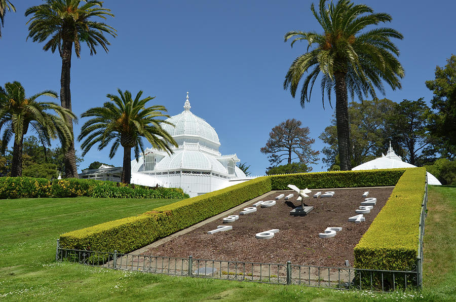 Golden Gate Park Conservatory of Flowers Lawn Clock in San Francisco Photograph by Shawn OBrien