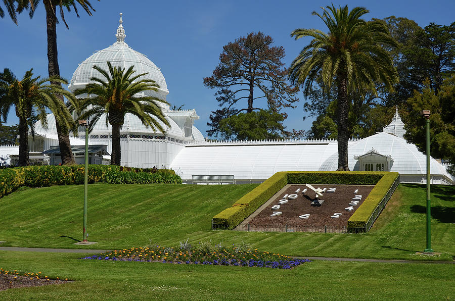 Golden Gate Park Conservatory of Flowers Lawn Clock San Francisco Photograph by Shawn OBrien