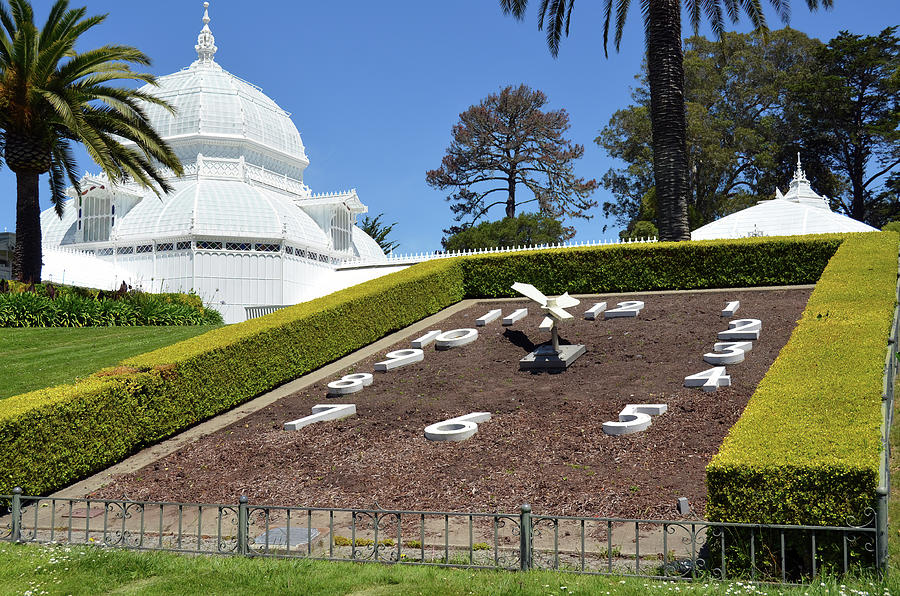 Golden Gate Park Lawn Clock at Conservatory of Flowers San Francisco Photograph by Shawn OBrien