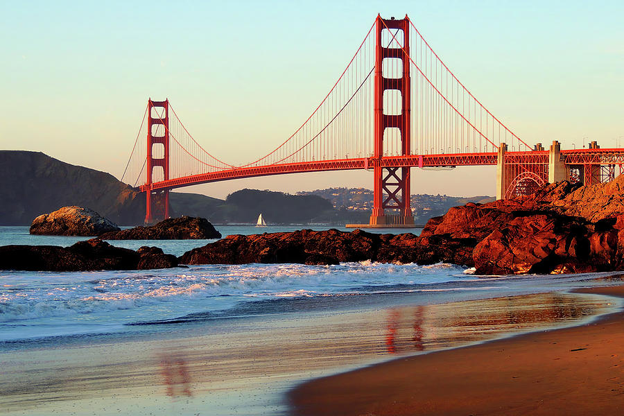 Golden Gate Sailing by James West Photograph by WallGasm Gallery | Fine ...