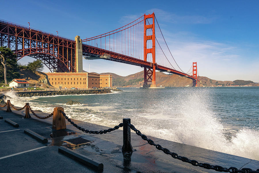 Golden Gate Splash Photograph by Laura Macky