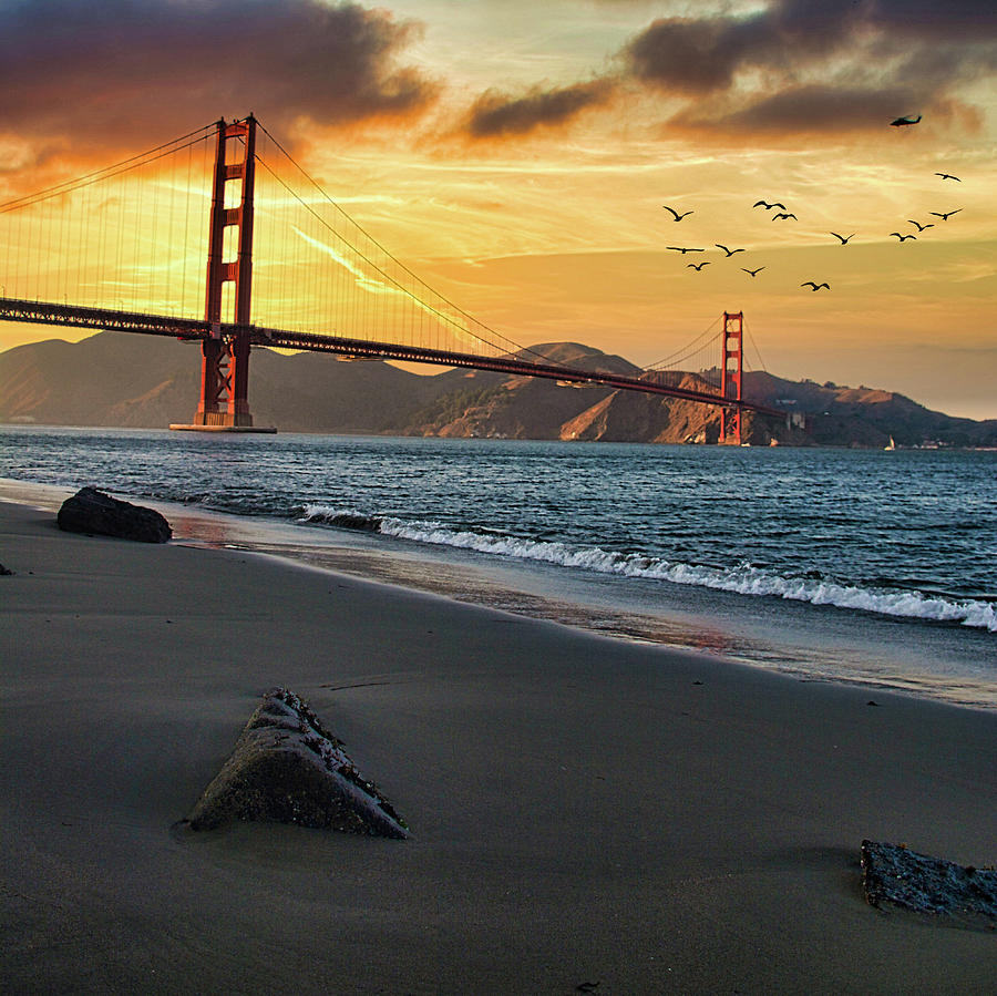 Golden Gate Sunset Alter Photograph by Maggy Marsh
