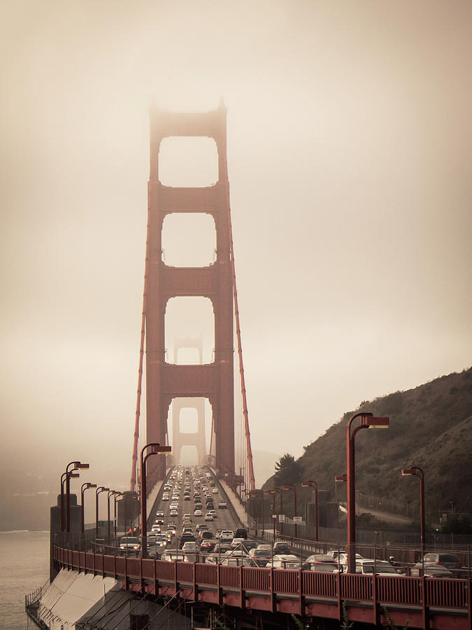 Golden Gate Traffic Photograph by Scott Rackers