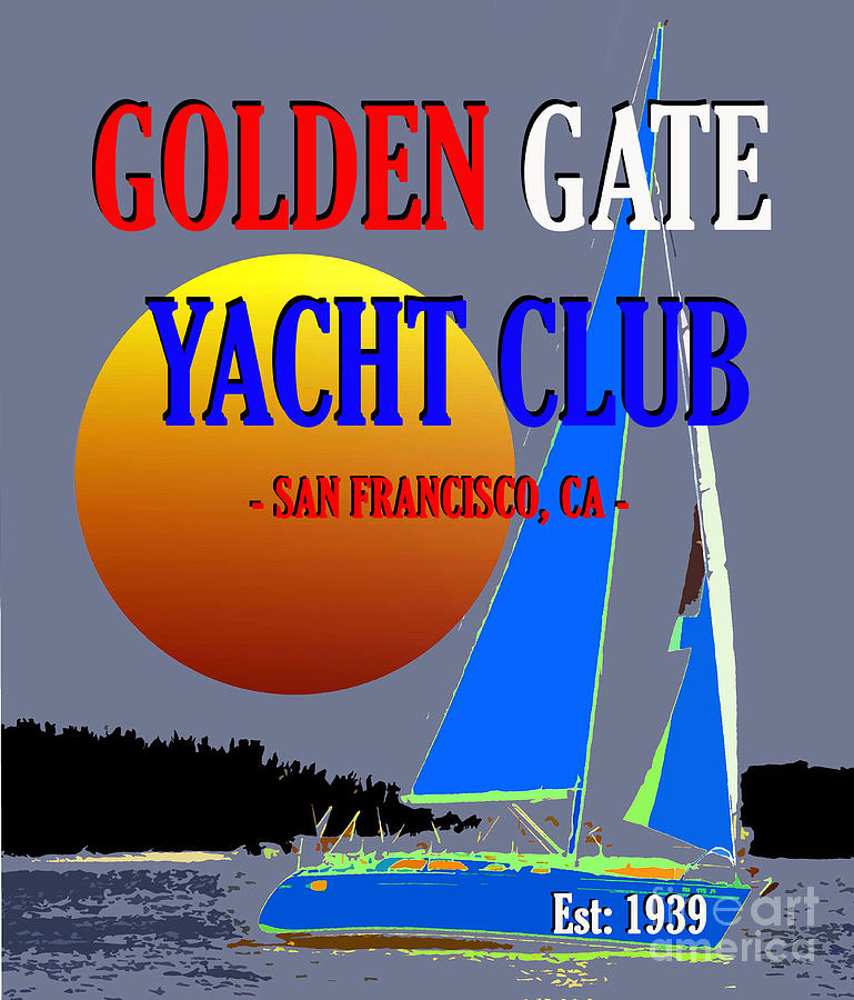 Golden Gate Yacht Club 1939 Mixed Media by David Lee Thompson