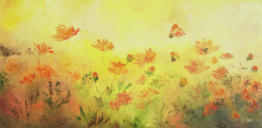 Golden Glow floral garden Painting by Jan Matson Golden Glow floral garden Painting by Jan Matson