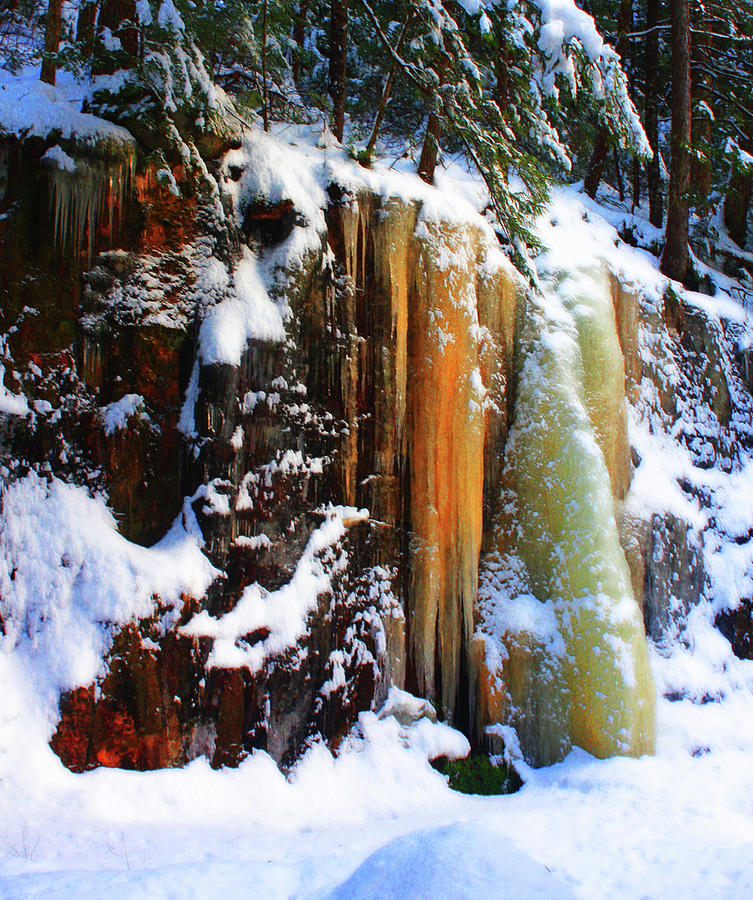 Golden Glowing Icefall  Photograph by Wayne King
