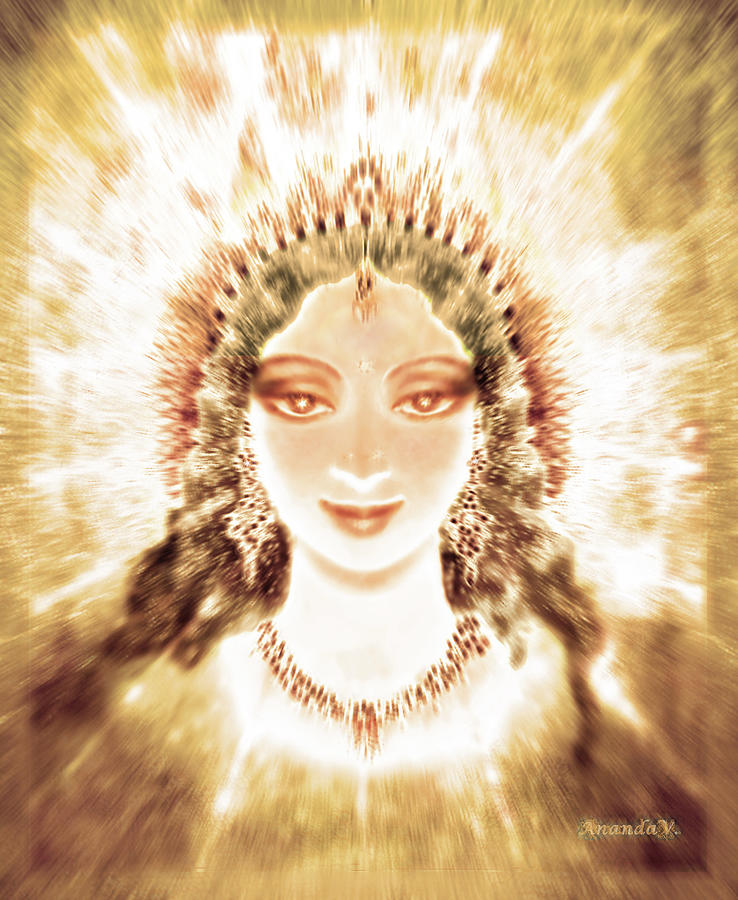 Golden Goddess Of The Sun Mixed Media