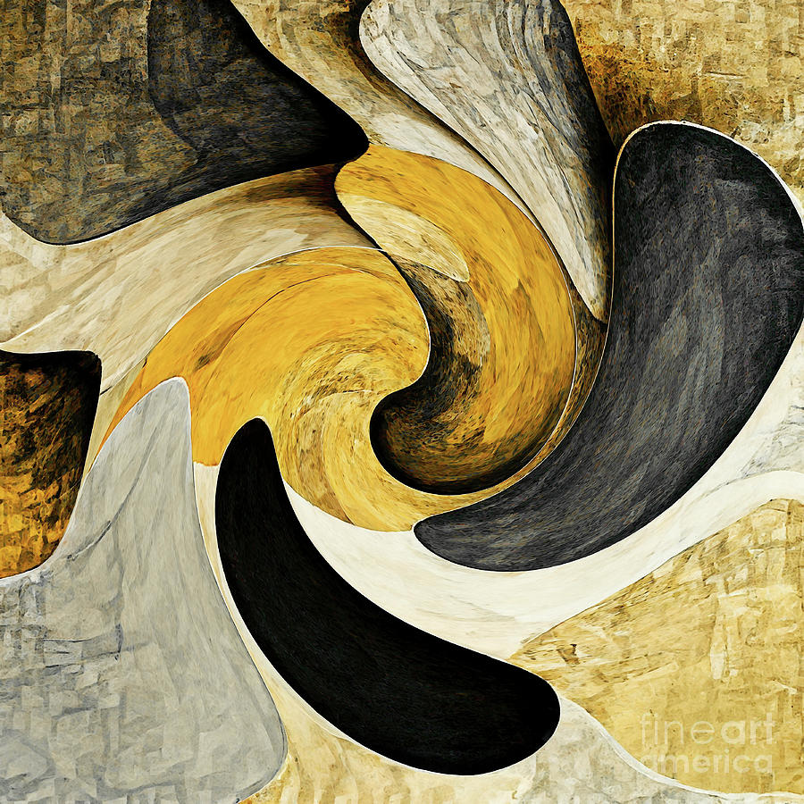 Golden Gray Abstract 2 Painting by Tina LeCour