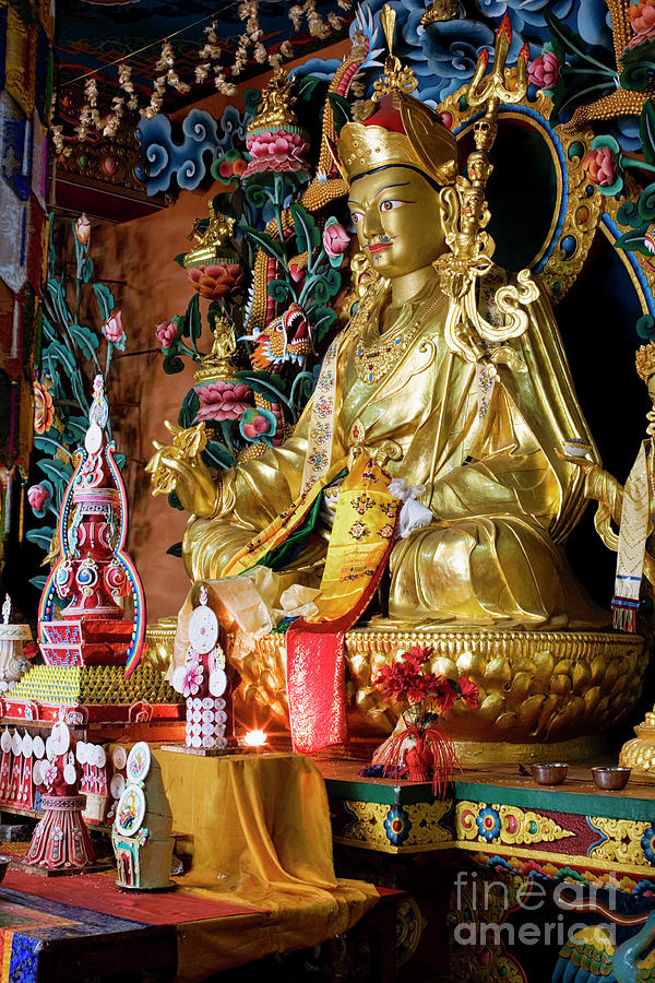 Golden Guru Rinpoche statue Photograph by Tim Gainey