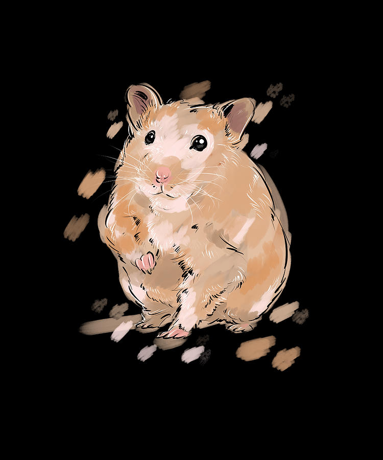 Golden Hamster Portrait Digital Art by BeardedCloth - Fine Art America