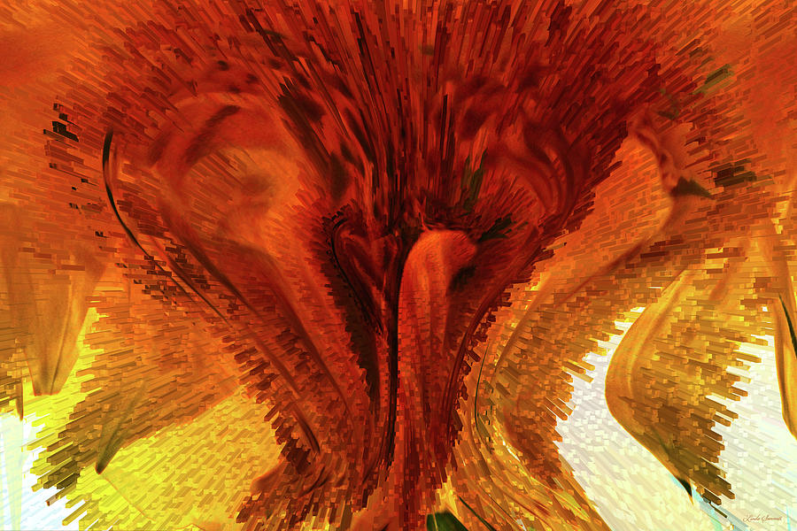 Golden Heart Wings Digital Art by Linda Sannuti
