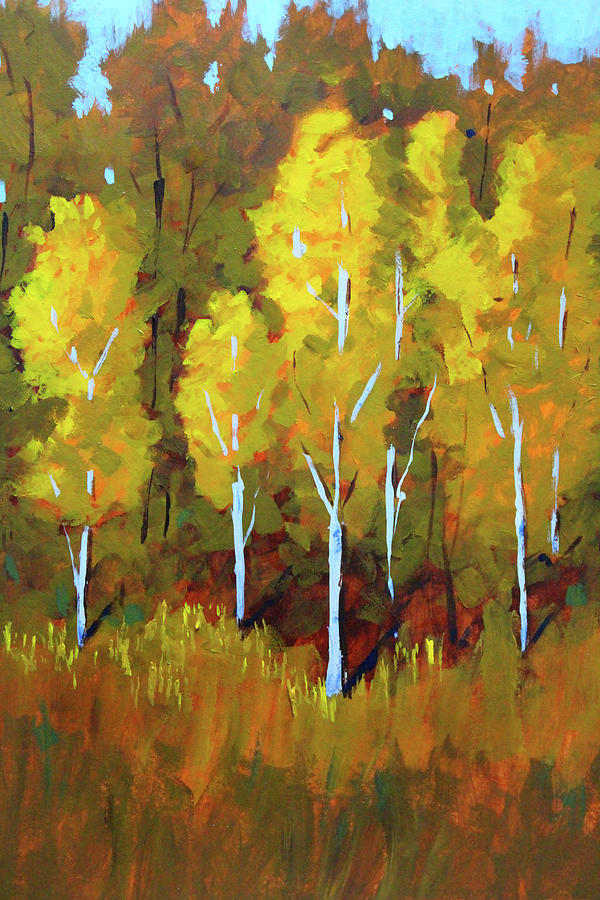 Golden Hedge Painting by Nancy Merkle