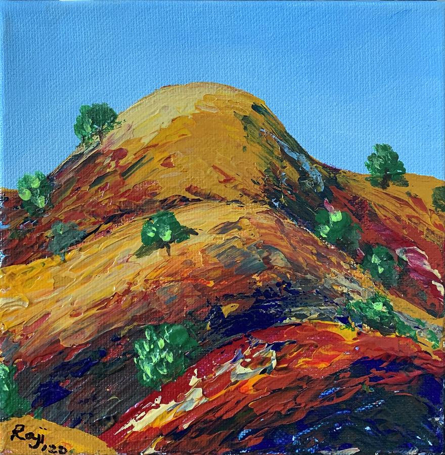 Golden Hills 3 Painting by Raji Musinipally