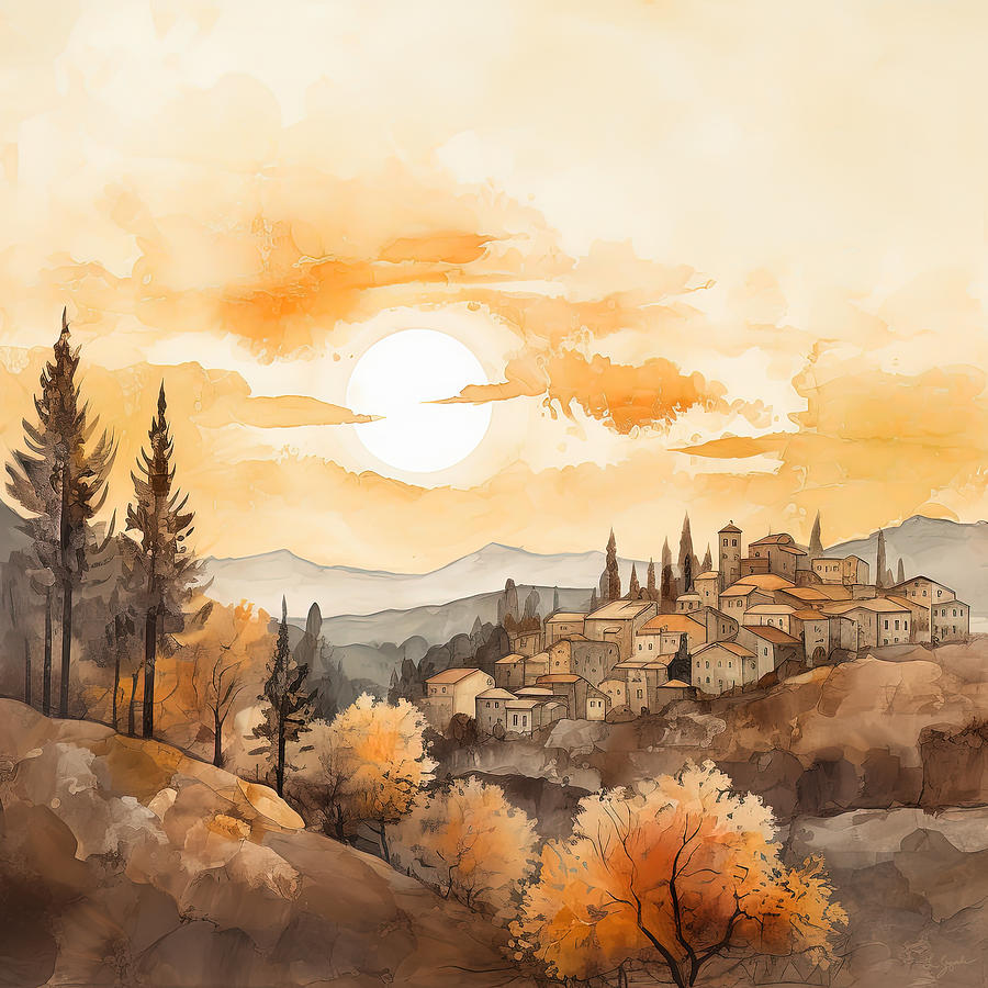 Golden Hills At Dawn Painting