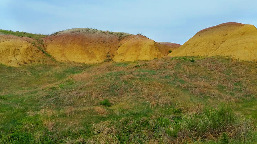 Golden Hills In The Badlands Photograph