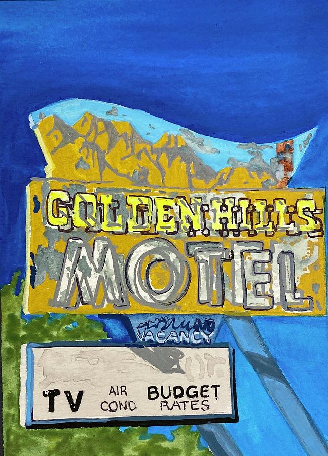 Golden Hills Motel Kanab Utah Painting by Kirsten Beitler