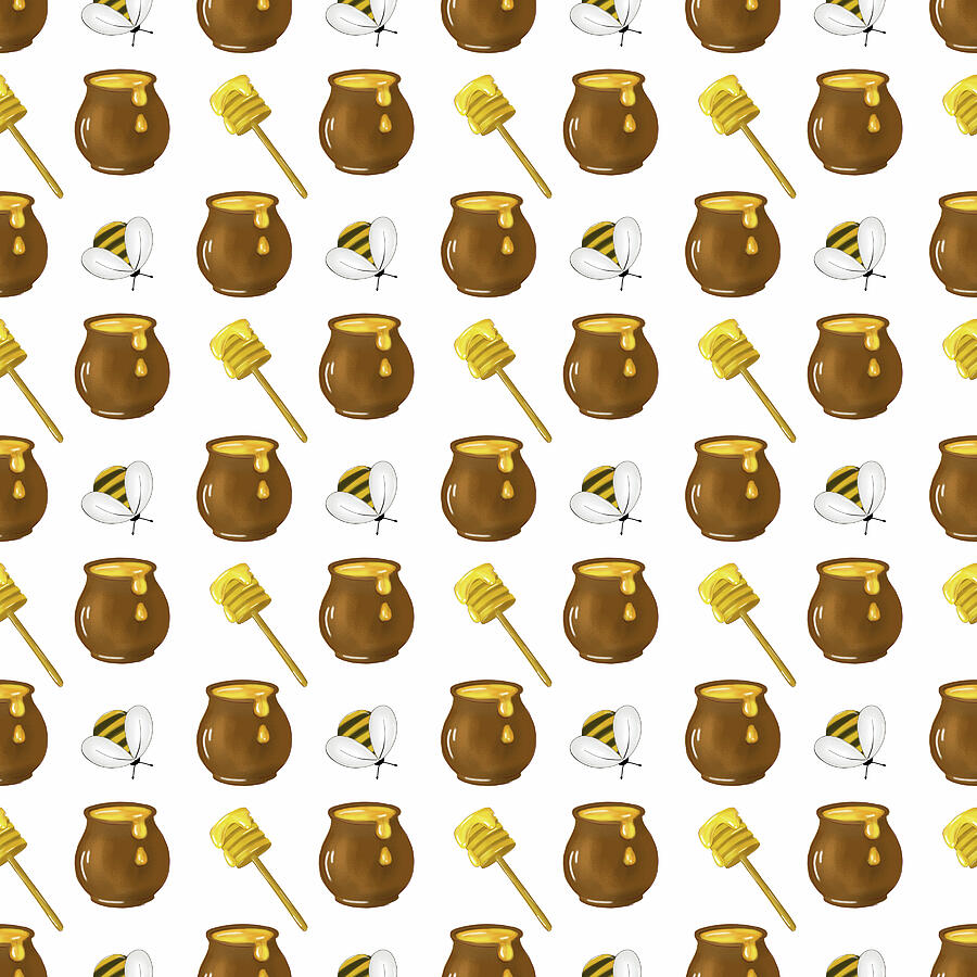 Golden Hive Whimsy Honey dipper Digital Art by Thursina Golden Hive Whimsy Honey dipper Digital Art by Thursina