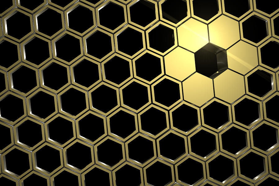 Golden Honeycomb Mesh Photograph by Visual7
