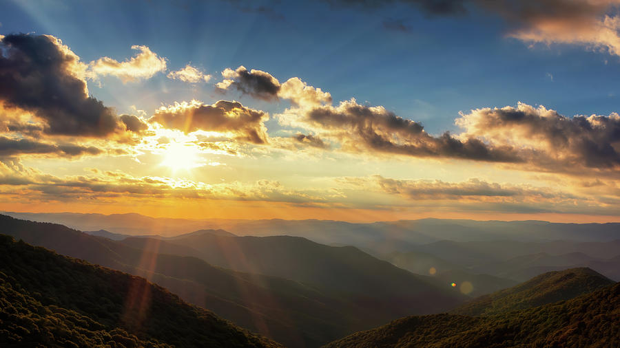 Golden Hour at Craggy Gardens - Blue Ridge Parkway Photograph by Susan Rissi Tregoning