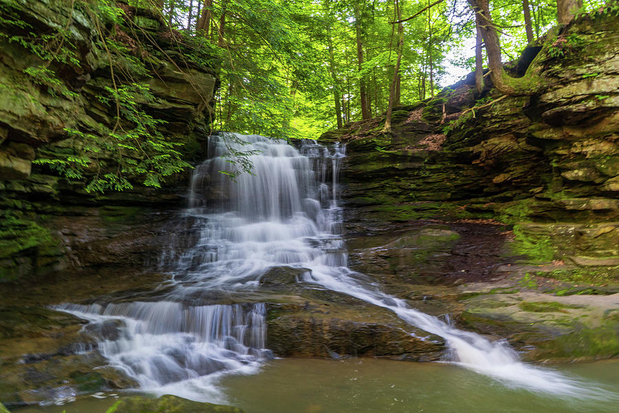 Golden hour at Honey Run Falls Photograph by Wendy Walmsley - Fine Art ...