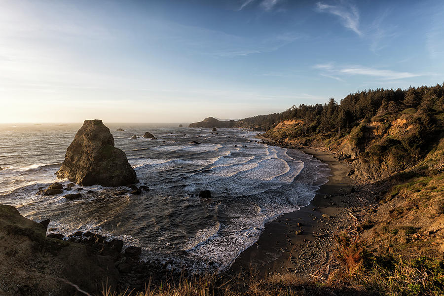 Golden Hour at Otter Point Photograph by Belinda Greb