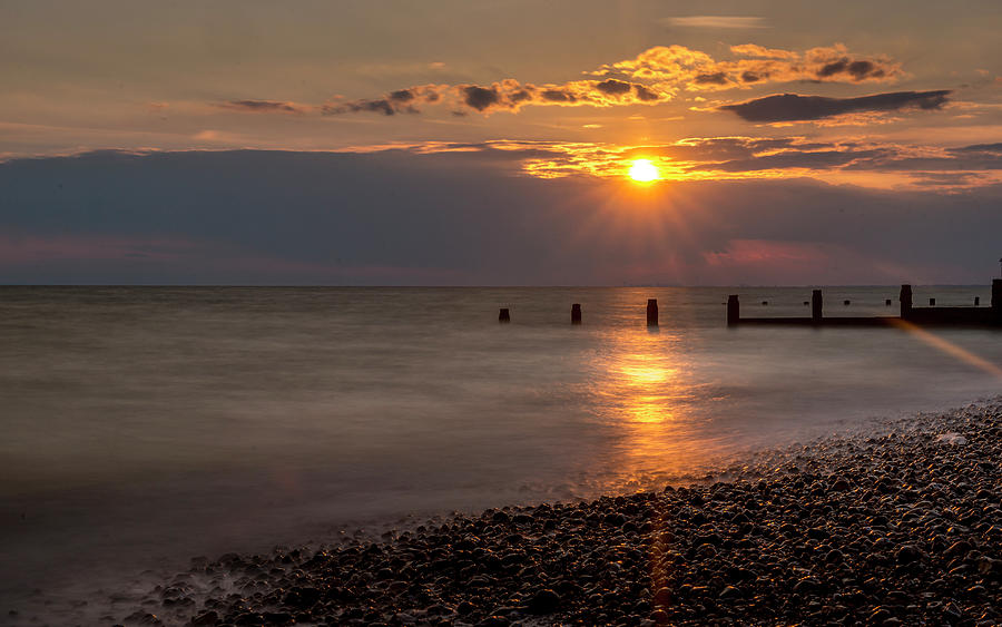 Golden Hour at Selsey Photograph by Chris Boulton