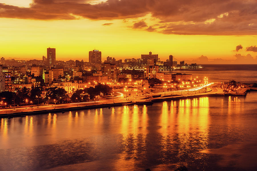 Golden hour in Havana Photograph by Karel Miragaya